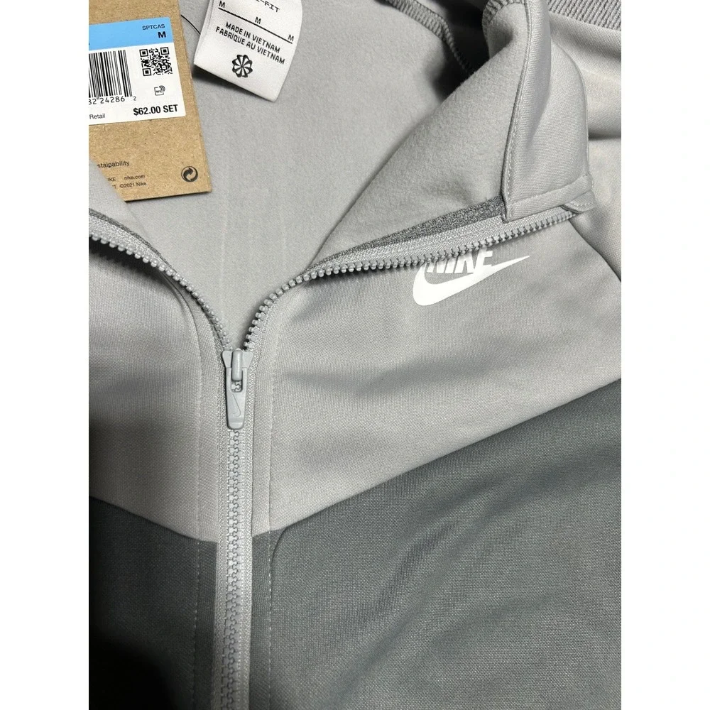 Nike Track Jacket Kids‎ Size M Grey Dri-FIT Colorblock Full Zip HQ9315-084